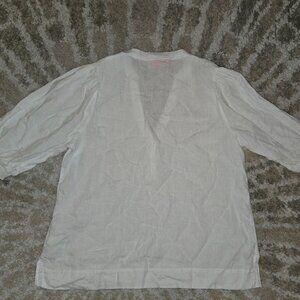 Lilly Pulitzer Mialeigh Linen Shirt Size 10